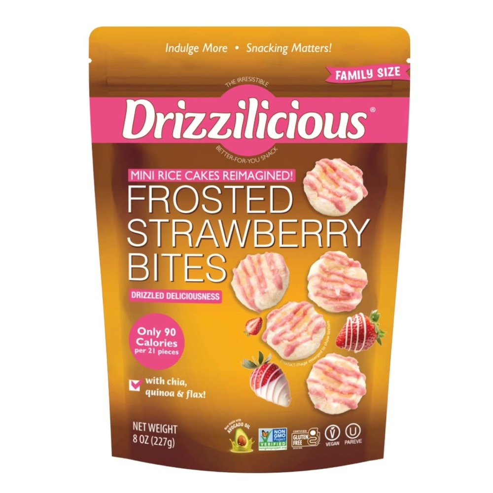 Drizzilicious Frosted Strawberry Bites 8oz Gluten Free Non GMO Snack NEW